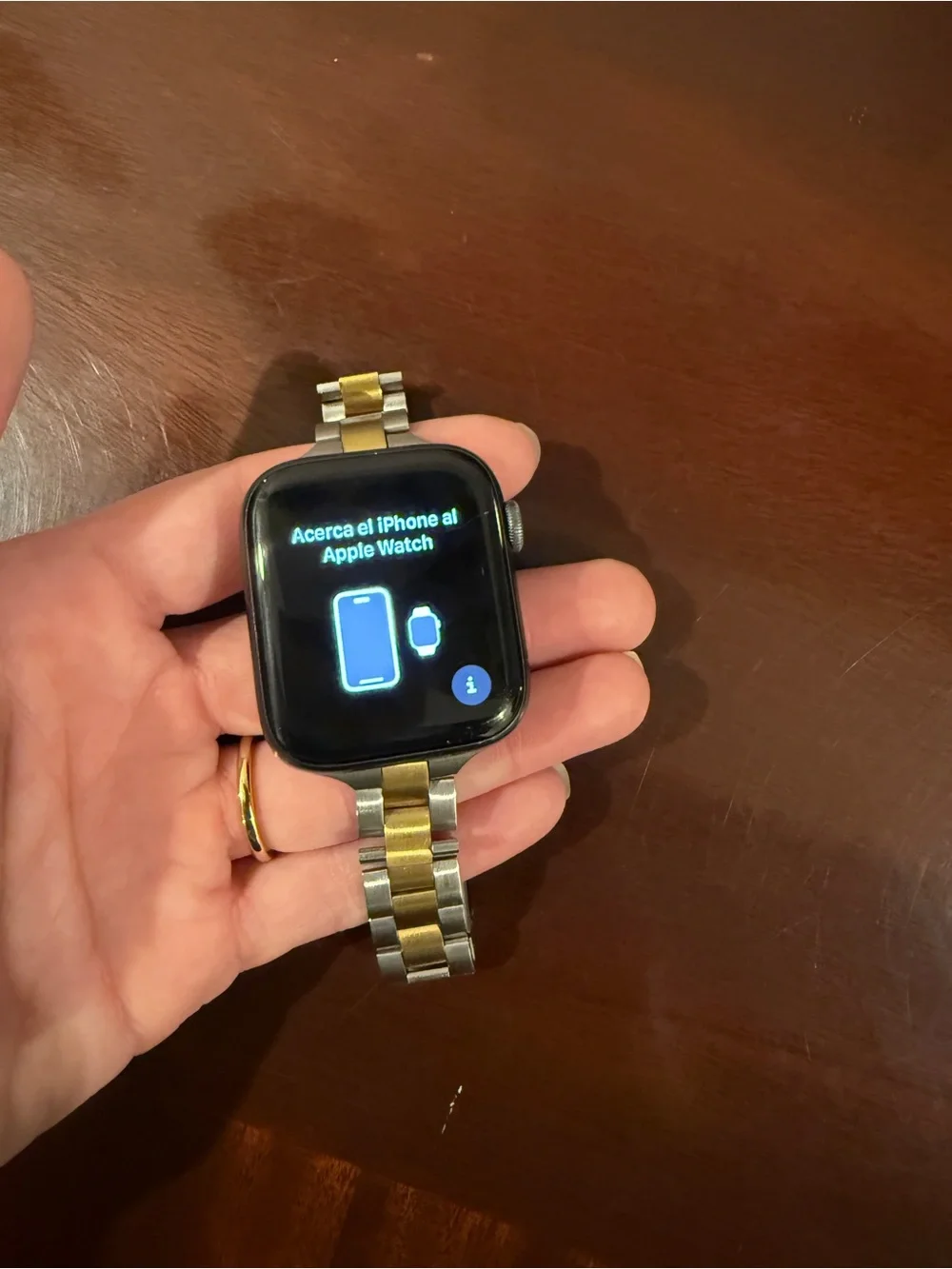 Apple Watch Series 5 44mm with Two-Tone Silver and Gold Stainless Steel Band